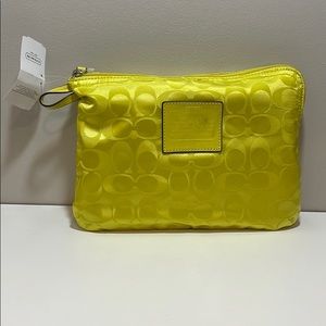 Neon Lime Coach Packable Purse with Carry Bag